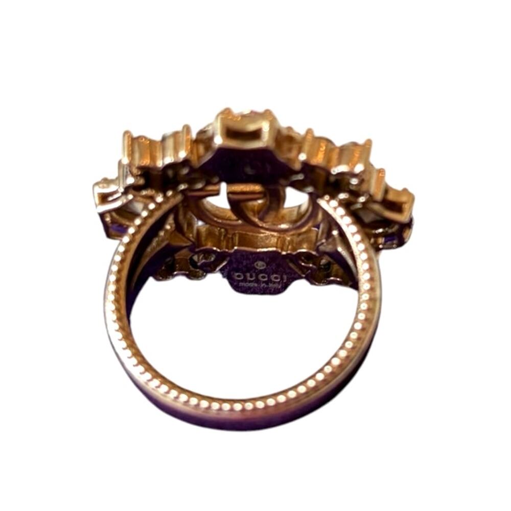 Gucci GG Marmont Crystal Flower Ring 753792 J1D50 8006 Size L NEW - Picture 14 of 15